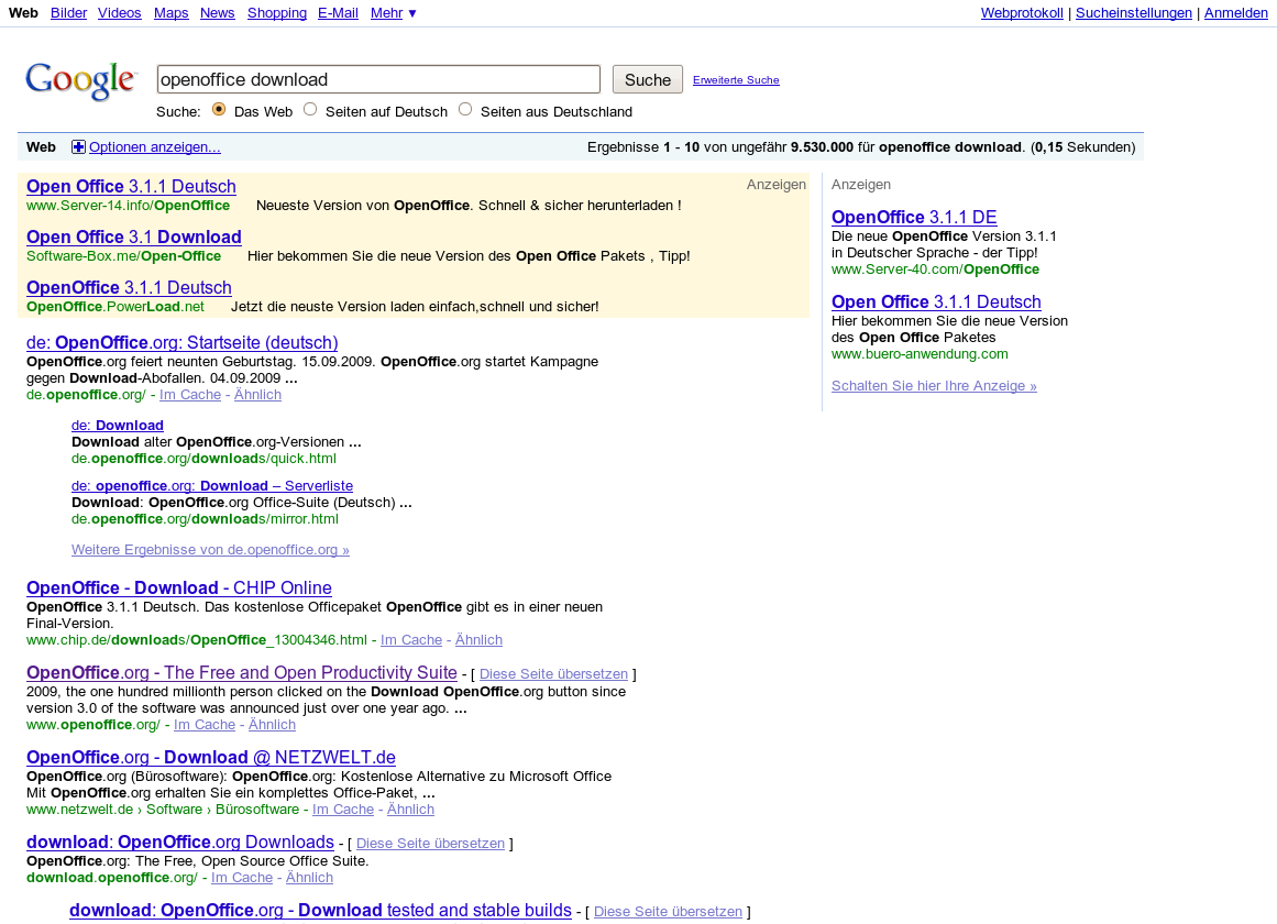 Google-Suche-2010-01-02 Top of Software Screenshot Google-Suche-2010-01-02 Top of Software Screenshot